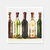 Serviette En Papier Bouteilles de vin peint serviettes (Devant)