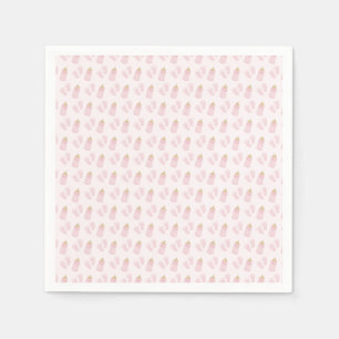 Serviette En Papier Bouteilles Pink Baby shower fille