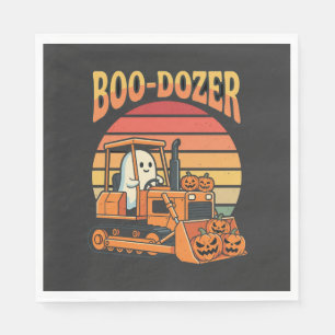 Serviette En Papier Bouteur Fantôme Halloween Citrouille Bulldozer