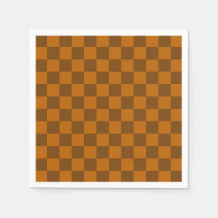 Serviette En Papier Bouton À damiers Brown