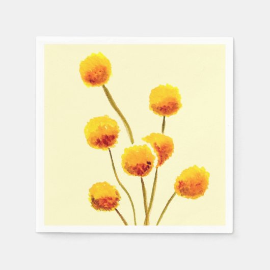 Serviette En Papier Bouton Billy jaune fleur australienne originaire (Devant)