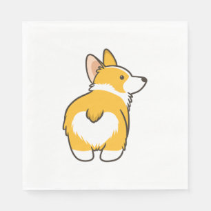 Serviette En Papier Bouton Coeur Corgi
