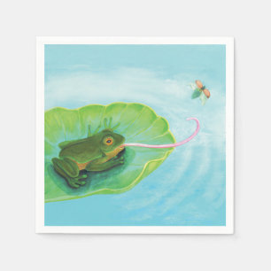 Serviette En Papier Bouton de capture de grenouille