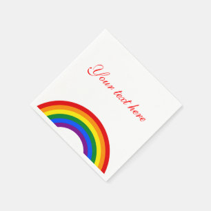 Serviette En Papier BOUTON DE DRAPEAU D'ARC-EN-CIEL + votre signe ou