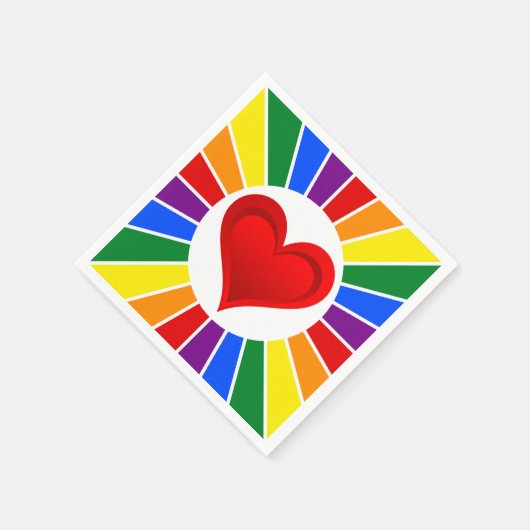 Serviette En Papier BOUTON DRAPEAU PLANIFIQUE RAYS & Coeur + vos idées (Coin)