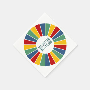 Serviette En Papier BOUTON I DE RAYONS + votre photo, texte,