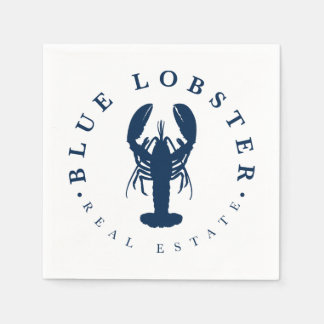 Serviette En Papier Bouton Immobilier Homard Bleu