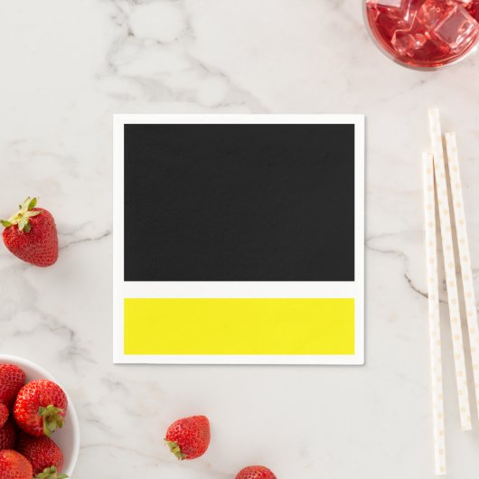 Serviette En Papier Bouton noir jaune (En situation)