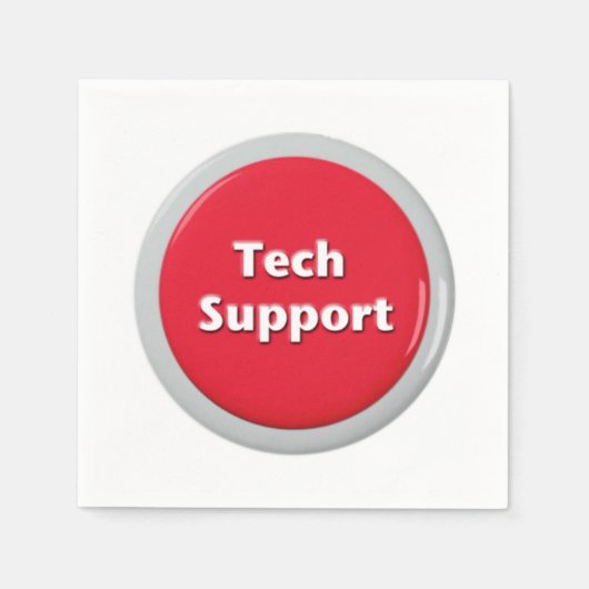 Serviette En Papier Bouton Panique rouge du support technique (Devant)