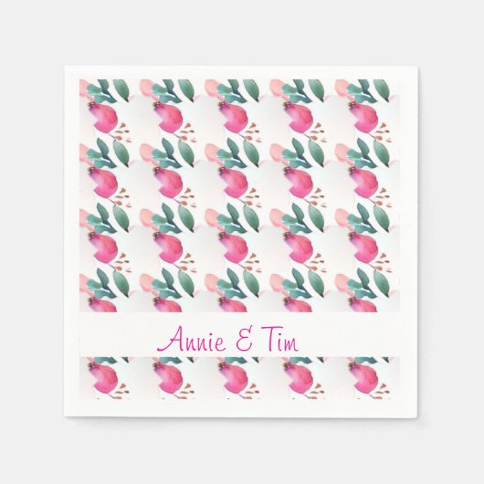 Serviette En Papier Bouton rose doux (Devant)