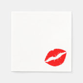 Serviette En Papier Bouton rouge brillant Baiser impression (Devant)