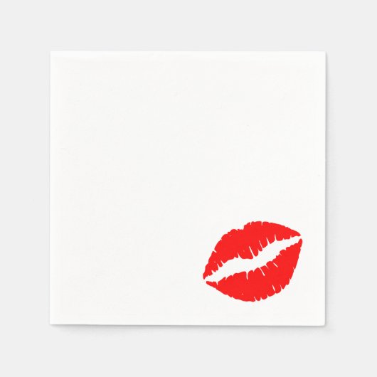 Serviette En Papier Bouton rouge brillant Baiser impression (Devant)