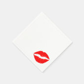 Serviette En Papier Bouton rouge brillant Baiser impression (Coin)
