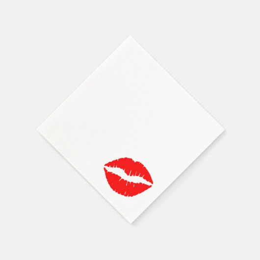 Serviette En Papier Bouton rouge brillant Baiser impression (Coin)