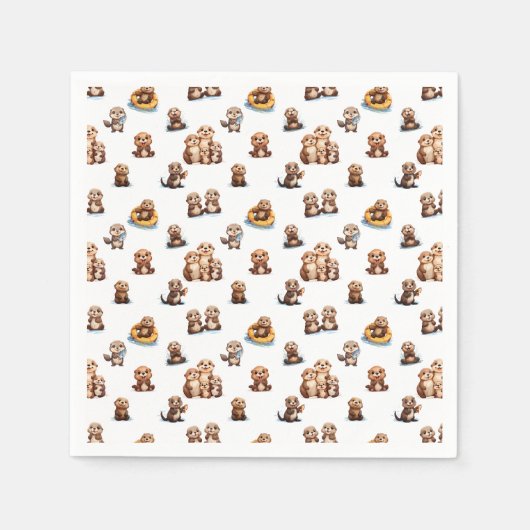 Serviette En Papier Boutons adorables ! (Devant)