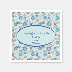 Serviette En Papier Boutons et aiguilles Fête de couture personnalisée
