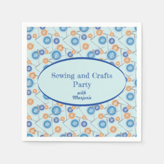 Serviette En Papier Boutons et aiguilles Fête de couture personnalisée