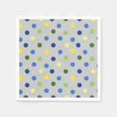 Serviette En Papier Boutons jaunes et points de Iris bleus (Devant)