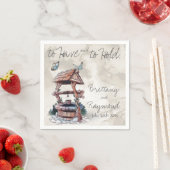 SERVIETTE EN PAPIER BOUTTERFLY SOUHAITER BIEN PAPIER NAPKINS (En situation)