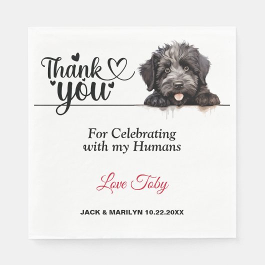 Serviette En Papier Bouvier des Flanders chien Mariage Réception (Devant)