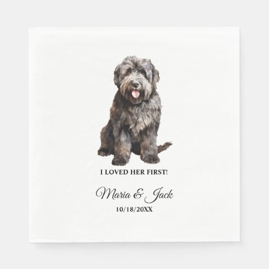 Serviette En Papier Bouvier des Flandres Mariage Cocktail (Devant)