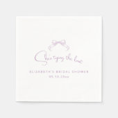 Serviette En Papier Bow à croquis romantique | Lilac She’s Tying Knot (Devant)