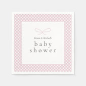 Serviette En Papier Bow à plis rose simple (Devant)