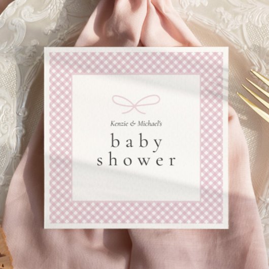 Serviette En Papier Bow à plis rose simple