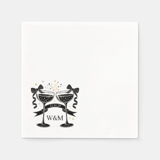 Serviette En Papier Bow Champagne (Devant)