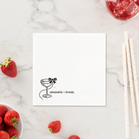 Serviette En Papier Bow Champagne (En situation)