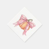 Serviette En Papier Bow Citrouille rose (Coin)