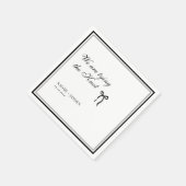 Serviette En Papier Bow Classic Old Money Black & White Wedding (Coin)