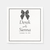 Serviette En Papier Bow classique noir et blanc Mariage (Devant)