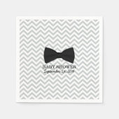 Serviette En Papier Bow Cravate Chevron Stripes Baby shower (Devant)