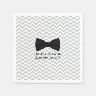Serviette En Papier Bow Cravate Chevron Stripes Baby shower