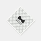Serviette En Papier Bow Cravate Chevron Stripes Baby shower (Coin)