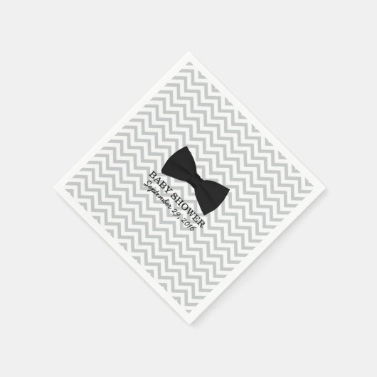 Serviette En Papier Bow Cravate Chevron Stripes Baby shower (Coin)