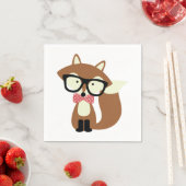 Serviette En Papier Bow Cravate et lunettes Hipster Renard Brown (En situation)