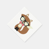 Serviette En Papier Bow Cravate et lunettes Hipster Renard Brown (Coin)