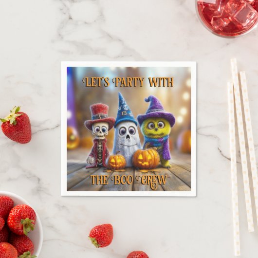 Serviette En Papier Bow Crew Halloween Party Ghost Skeleton Monster (En situation)
