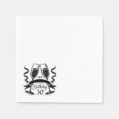 Serviette En Papier Bow d'anniversaire de Champagne (Devant)