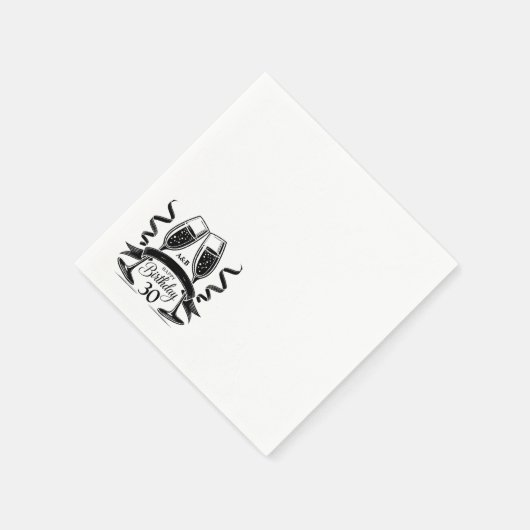 Serviette En Papier Bow d'anniversaire de Champagne (Coin)