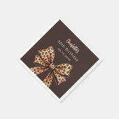 Serviette En Papier Bow empreinte de léopard brun Anniversaire (Coin)
