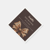 Serviette En Papier Bow empreinte de léopard brun Anniversaire (Coin)