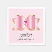 Serviette En Papier Bow en verre rose avec un centre Gemstone Annivers (Devant)