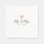 Serviette En Papier Bow M. et Mme Script Mariage établi (Devant)