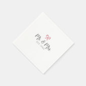 Serviette En Papier Bow M. et Mme Script Mariage établi (Coin)