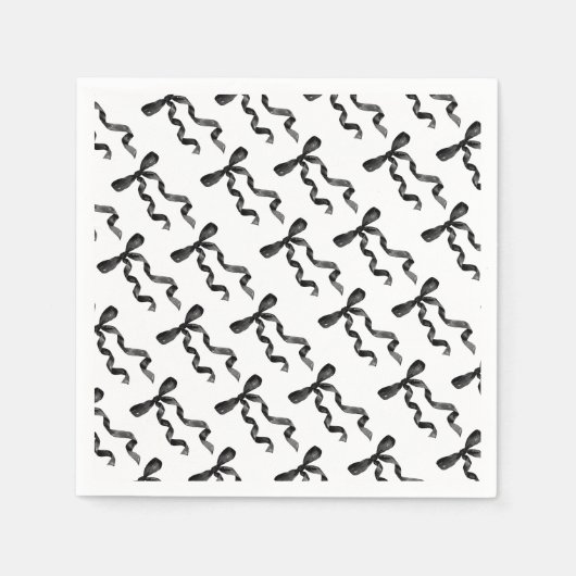 Serviette En Papier Bow noir (Devant)