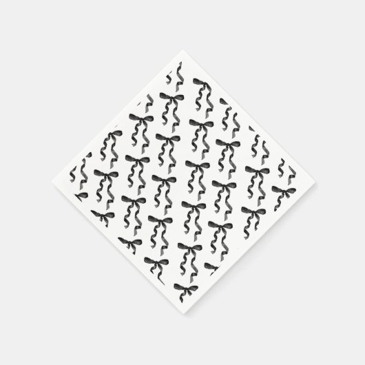 Serviette En Papier Bow noir (Coin)
