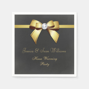 Serviette En Papier Bow Or Glamour & Ribbon House Réchauffement